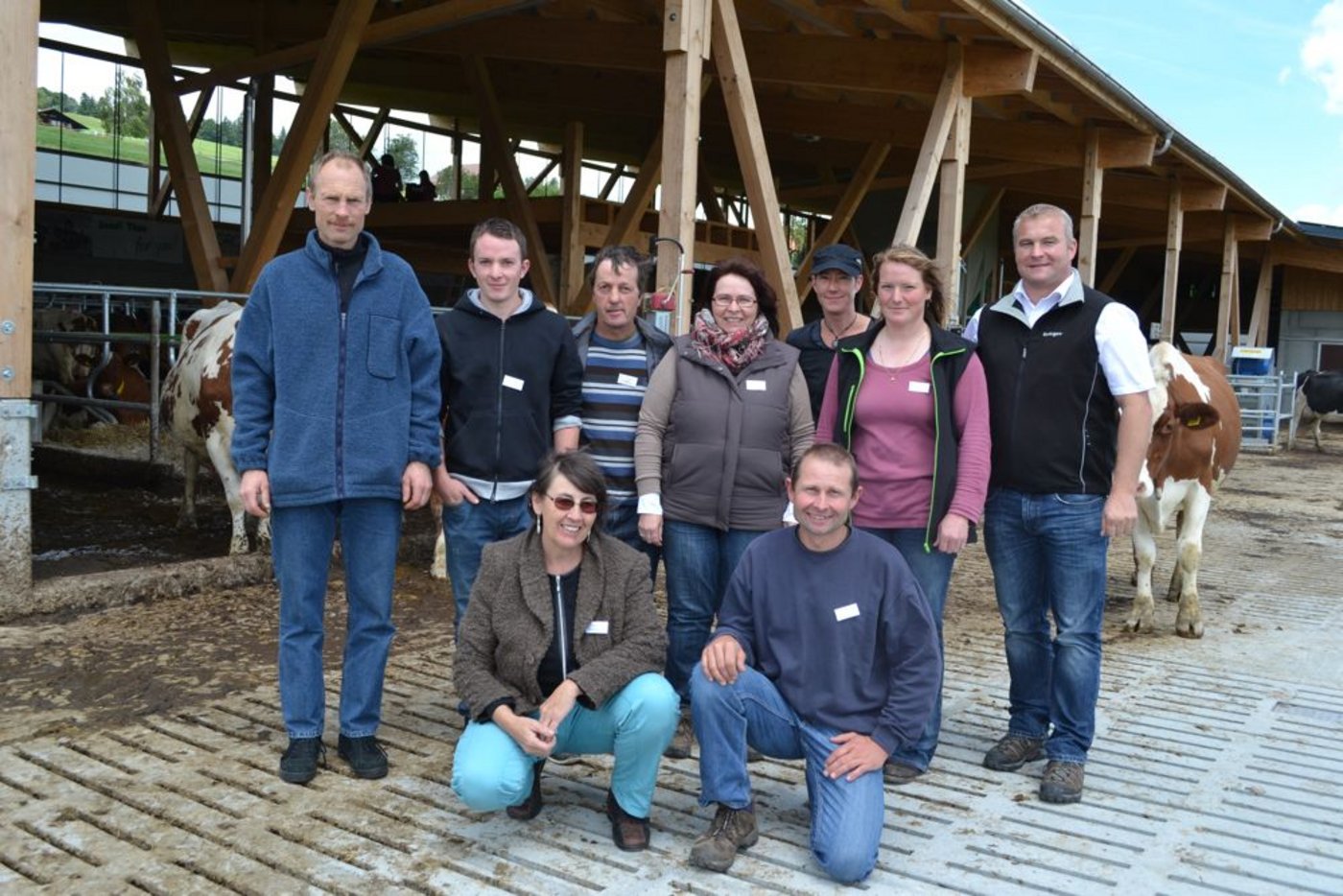 Die vier Parteien der BG Sunnsyte, sowie rechts stehend der Projektleiter Pius Bucher von der Krieger AG.