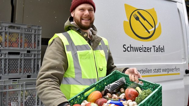 Täglich sammelt die Schweizer Tafel in rund 450 Filialen von Grossverteilern nicht mehr verkaufbare, aber einwandfreie Lebensmittel ein. (Symbolbild Schweizer Tafel)