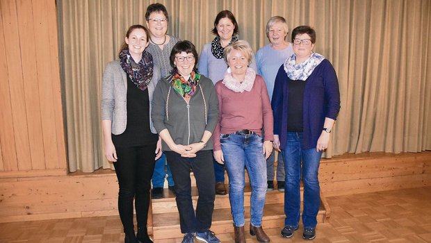 Der Vorstand Landfrauenverein Wyssachen BE (v. l. n. r): Susanne Liechti, Gabi Schär, Renate Reist, Präsidentin Lydia Maag, Monika May, Kathrin Lanz und Barbara Meister.