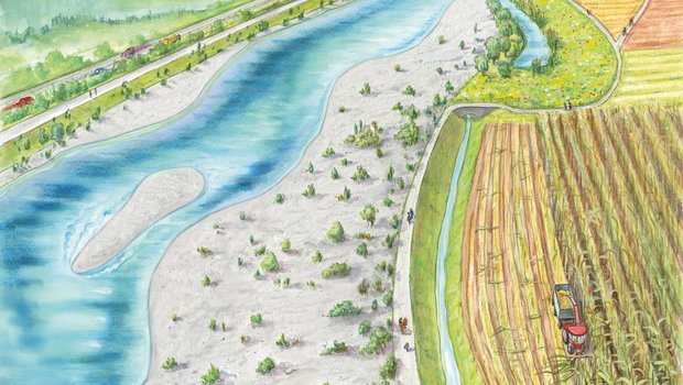 Neben Hochwasserschutz viel Renaturierung und Kulturlandverlust. Die Bauern wehren sich gegen das Reussprojekt des Kantons.