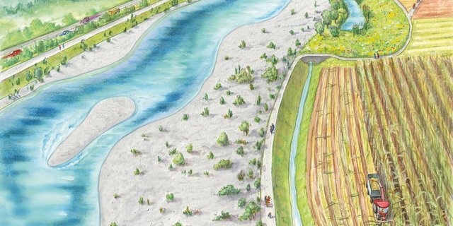 Neben Hochwasserschutz viel Renaturierung und Kulturlandverlust. Die Bauern wehren sich gegen das Reussprojekt des Kantons.