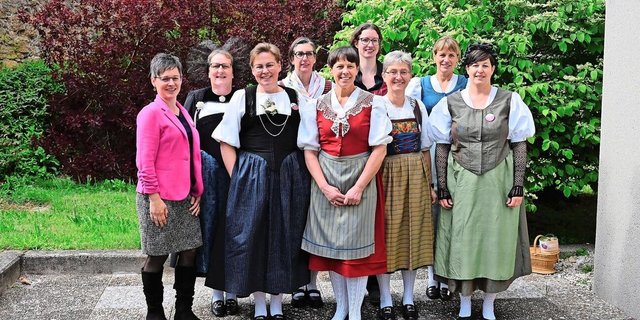 Der SBLV-Vorstand (v. l. n. r.): Corina Blöchlinger, Doris Marti, Gabi Schürch-Wyss, Caroline Maudonnet, Anne Challandes, Nicole Maurer-Walder, Jeanette Zürcher-Egloff, Virginie Bugnon und Jenny Grin (es fehlt Rahel Brütsch).  