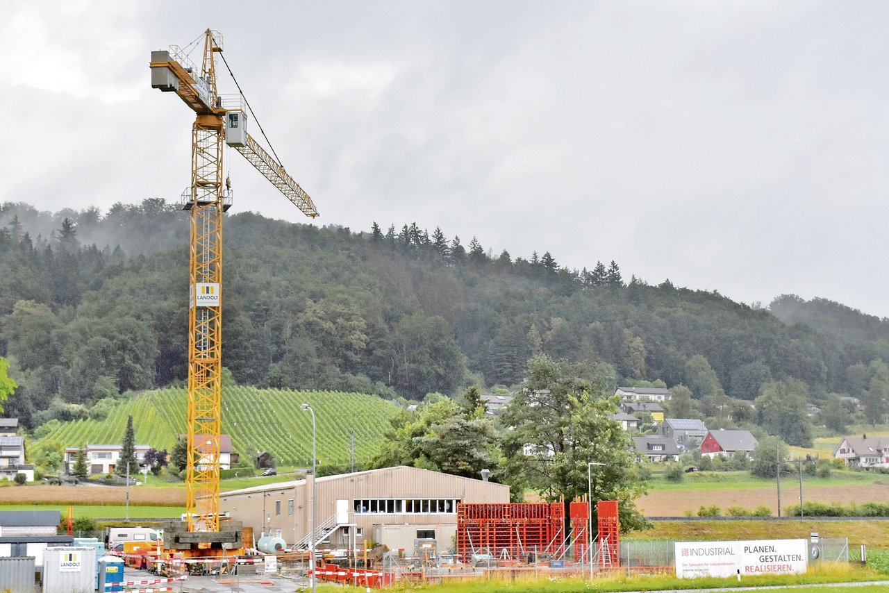 In Schlattingen entsteht ein Betriebsgebäude für die Herstellung von Hanfprodukten.(Bild Thomas Güntert)
