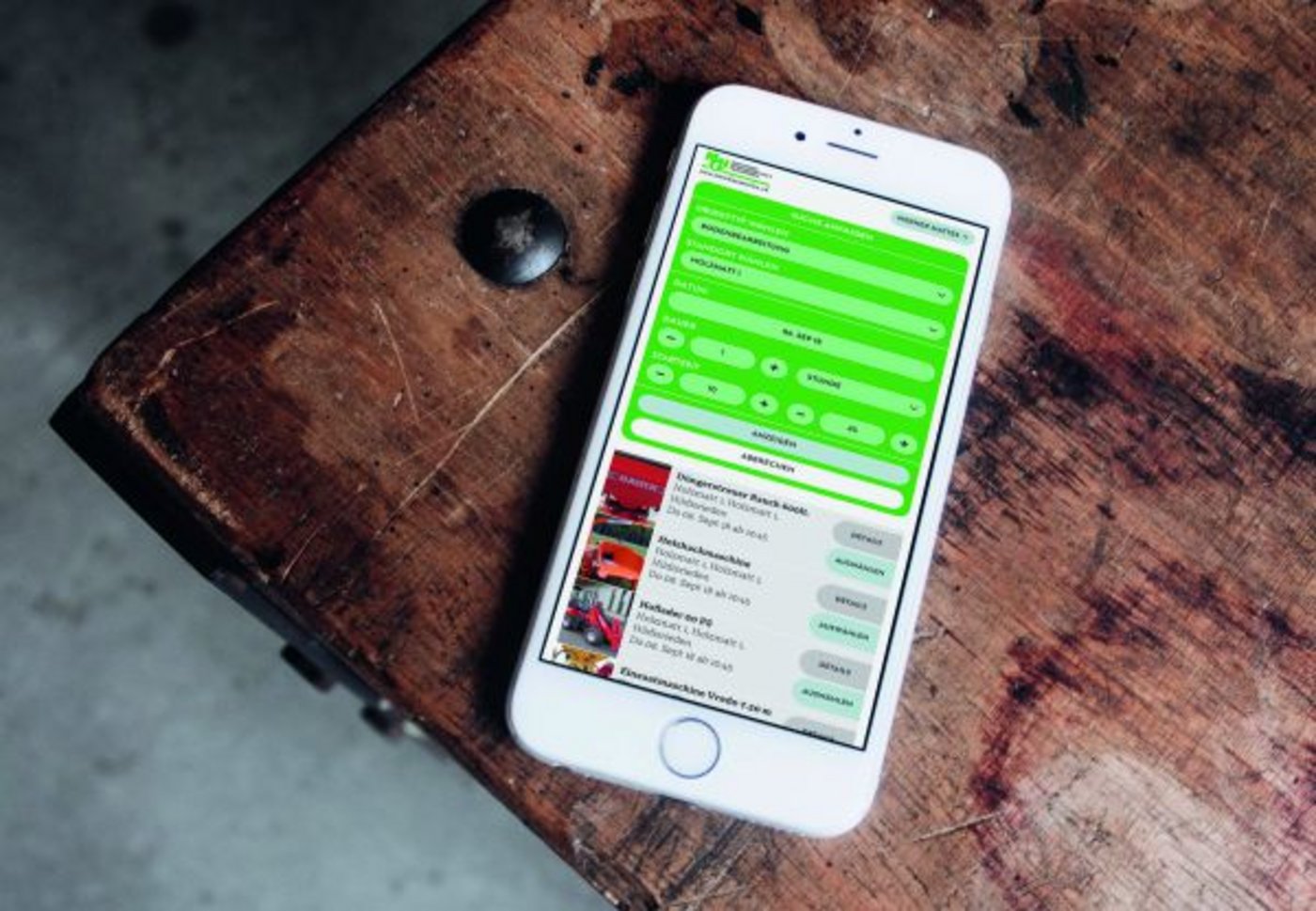 Die Maschinen lassen sich dank Filter einfach suchen.