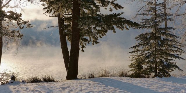 Winterliches Phänomen: Schiebt sich sehr kalte Luft über weniger kalte Gewässer, kann es sein, dass Seen zu «dampfen» beginnen.