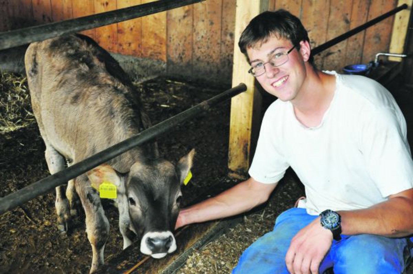 Reto Schellhaas hat unter anderem eine Rindermast mit 23 Plätzen aufgebaut. (Bilder Nadine Baumgartner)