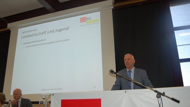 Bauernsekretär Peter Brügger thematisierte die extremen Wetter-Ereignisse. (Andreas Schwab/SOBV)