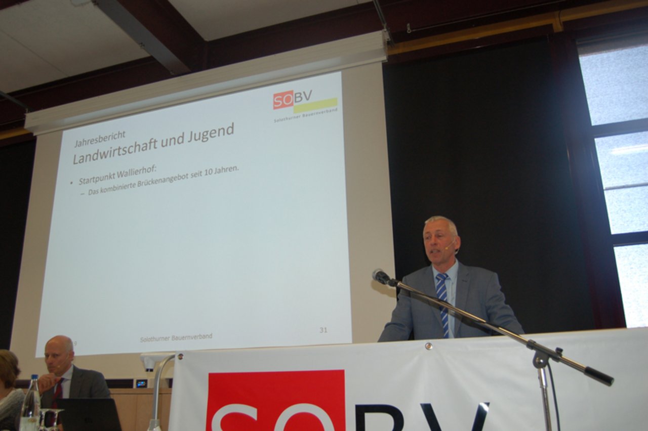 Bauernsekretär Peter Brügger thematisierte die extremen Wetter-Ereignisse. (Andreas Schwab/SOBV)