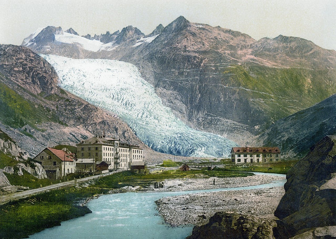 Der Rhonegletscher um 1900. (Bild Wikimedia)