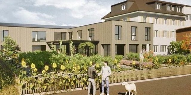 Der geplante Erweiterungsbau beim bestehenden Landwirtschaftlichen Altersheim Hermolingen in Rothenburg.