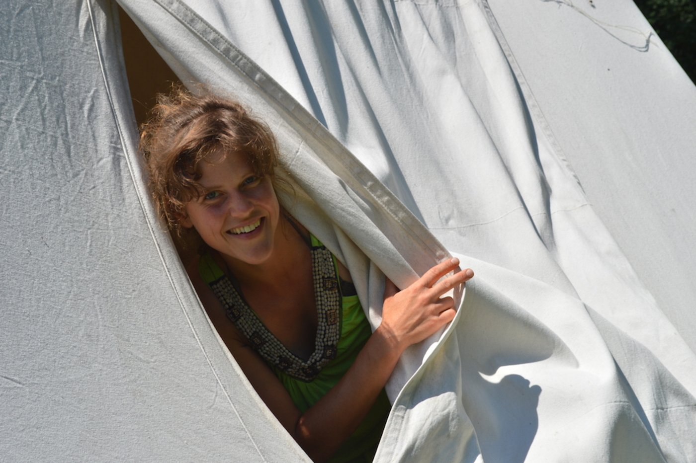 Gerne würde sie auf dem Hof Gruppen in Tipis unterbringen. 