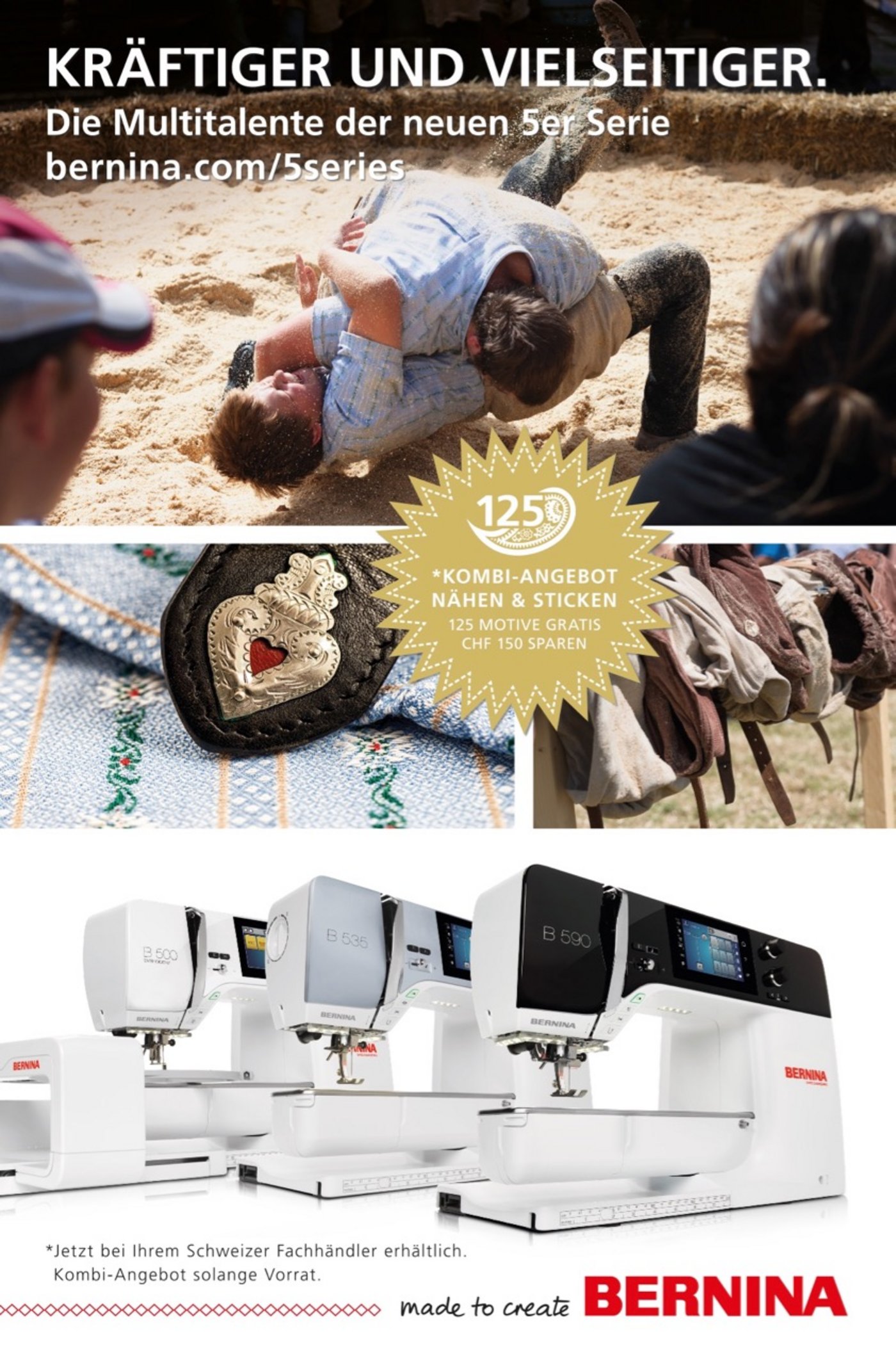 Passend zum 125-jährigen Jubiläum lanciert BERNINA eine neue Serie mit Schweizer Spitzentechnologie. (Bild Bernina)