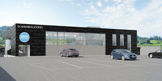 Vom 13. bis 17. Mai wird sie feierlich eröffnet: Milchmanufaktur Einsiedeln   (Visualisierung zVg)