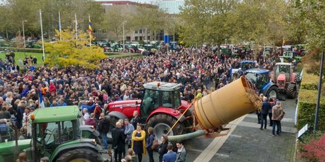 Anonyme drohen, die niederländischen Bauernproteste zu stören. (Bild Twitter/Jeffrey)