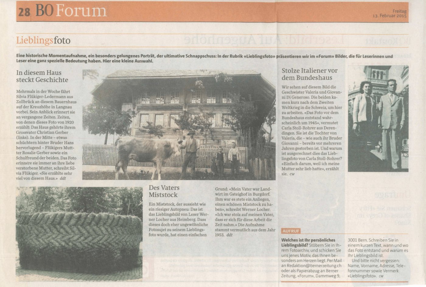 Dieser Zeitungsartikel stand am Anfang des Projekts. (Bild zVg)