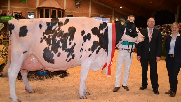 Suprême Champion und Senior Siegerin der Holstein: Duplex Myrthe vom Betrieb Muetze in Frankenberg. (BIlder: Peter Fankhauser)