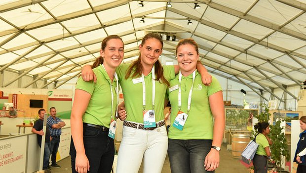 Podestplätze Pferdeberufe (v.l.n.r.): Siegerin Sarina Thommen, Stefanie Lang, Orane Berger. (Bild SBV)