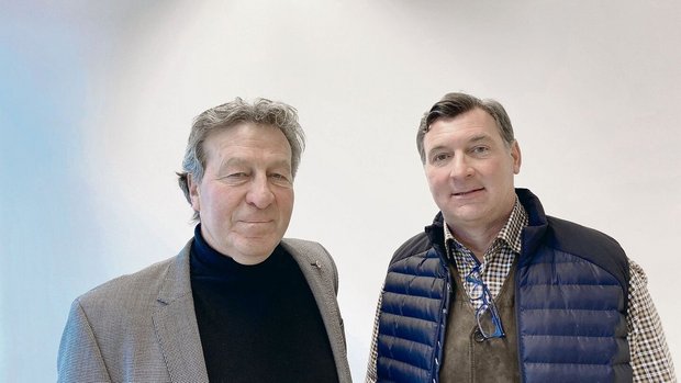 Andreas Stalder von Andreas Stalder von IP-Suisse (links) und André Ackermann von Animalmed haben sich mit der BauernZeitung zum Gespräch getroffen.