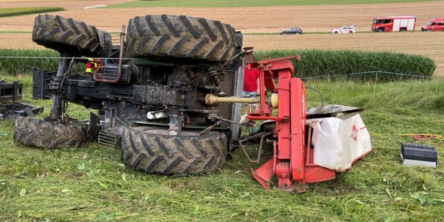 Der Verunfallte war im abschüssigen Gelände unterwegs. (Bild Kapo TG)
