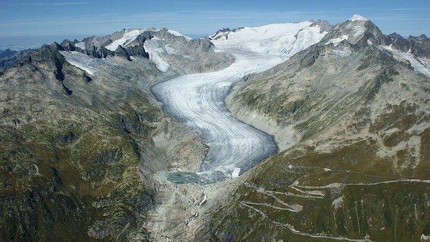 In den Alpen entstehen Wasserlieferanten wie Rhone und Rhein. Durch den Klimawandel kommen Sie zunehmend unter Druck. (Bild Wikimedia/Pegasus)