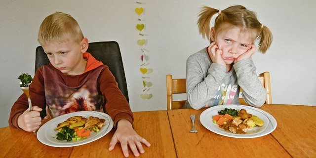 Kinder müssen nicht jeden Tag ausgewogen essen. Sie spüren gut, was ihr Körper gerade benötigt und wann sie satt sind. Auch wenn das bedeutet, dass heute viel, morgen wenig, heute nur Pasta und morgen nur Gemüse gegessen wird. 
