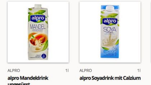 Die Bezeichnung Milch ist hierzulande Kuhmilch vorbehalten. Pflanzliche Milchalternativen dürfen deshalb auf der Packung nur als «Drink» bezeichnet werden. (Bild Screenshot Coop@home)
