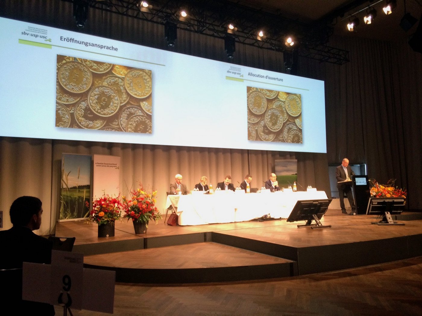 Der per Akklamation wiedergewählte Präsident Markus Ritter an der DV des SBV. (Bild akr)