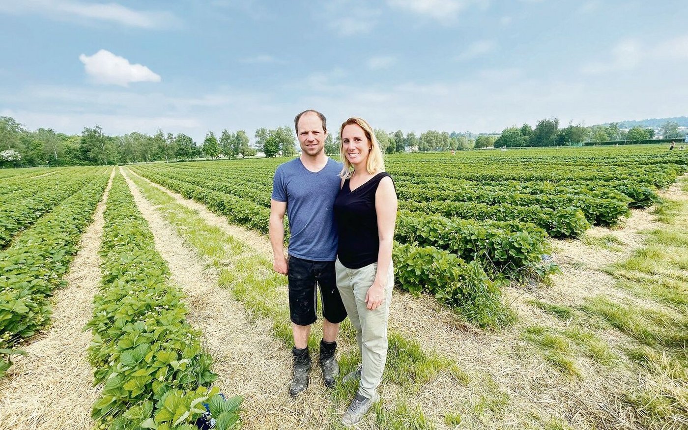 Jürg und Priska Morf organisieren das Singlepflücken und machen Selfpick im grossen Stil mit Erdbeeren und Gemüse.  