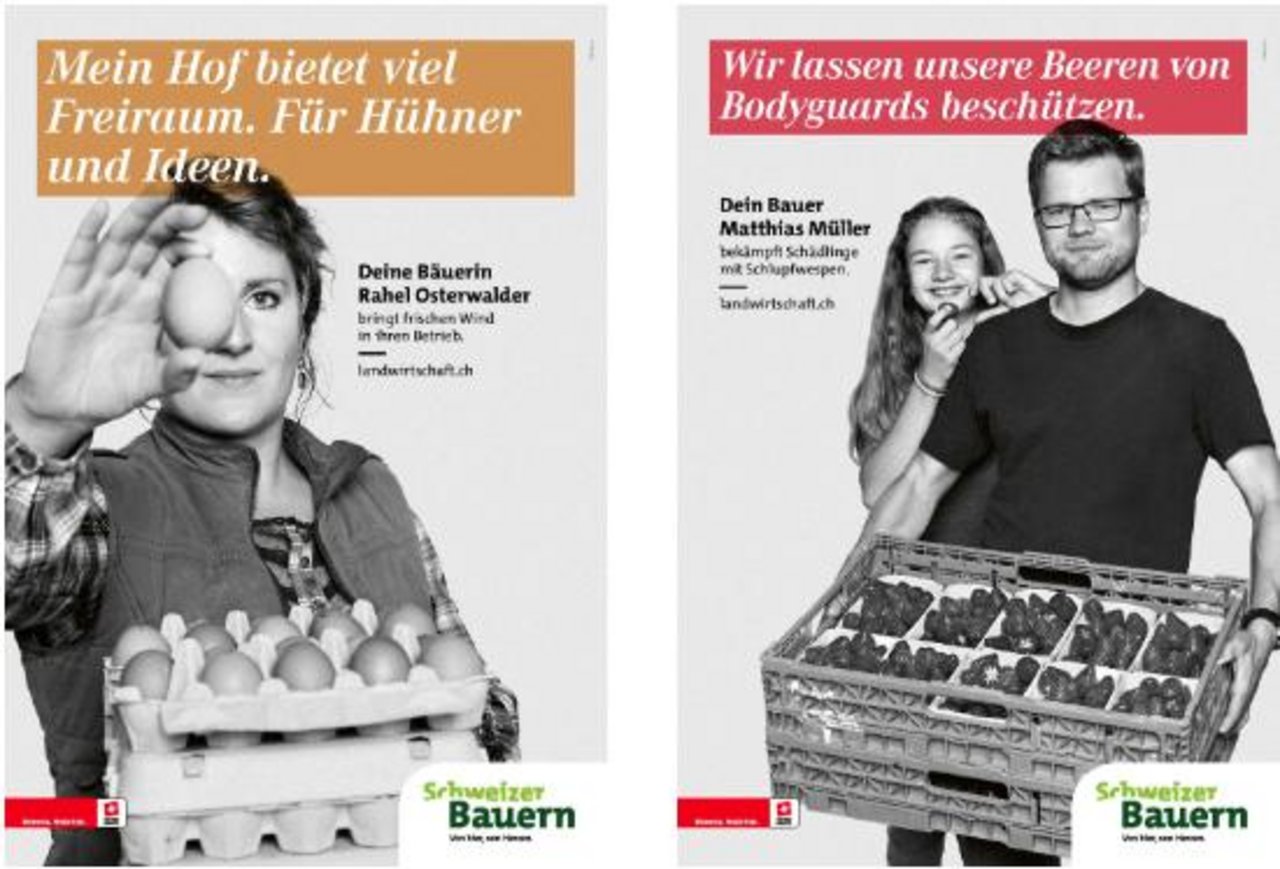 2 der 15 neuen Gesichter für die Kampagne der Schweizer Bauern. (Bild SBV)