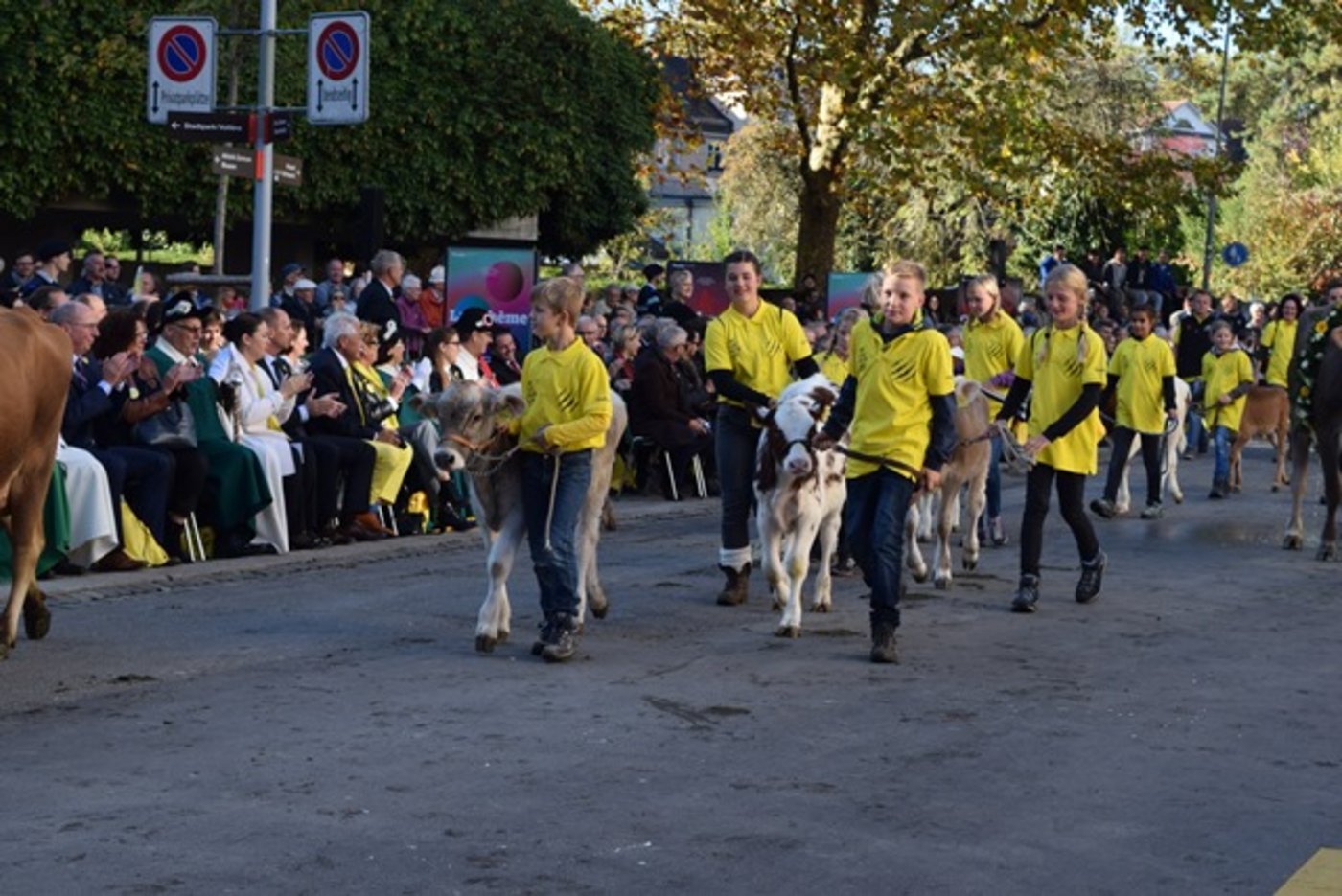 Die Kinder hatten im Vorfeld fleissig mit den Kälbli geübt. (Bilder Stefanie Giger)