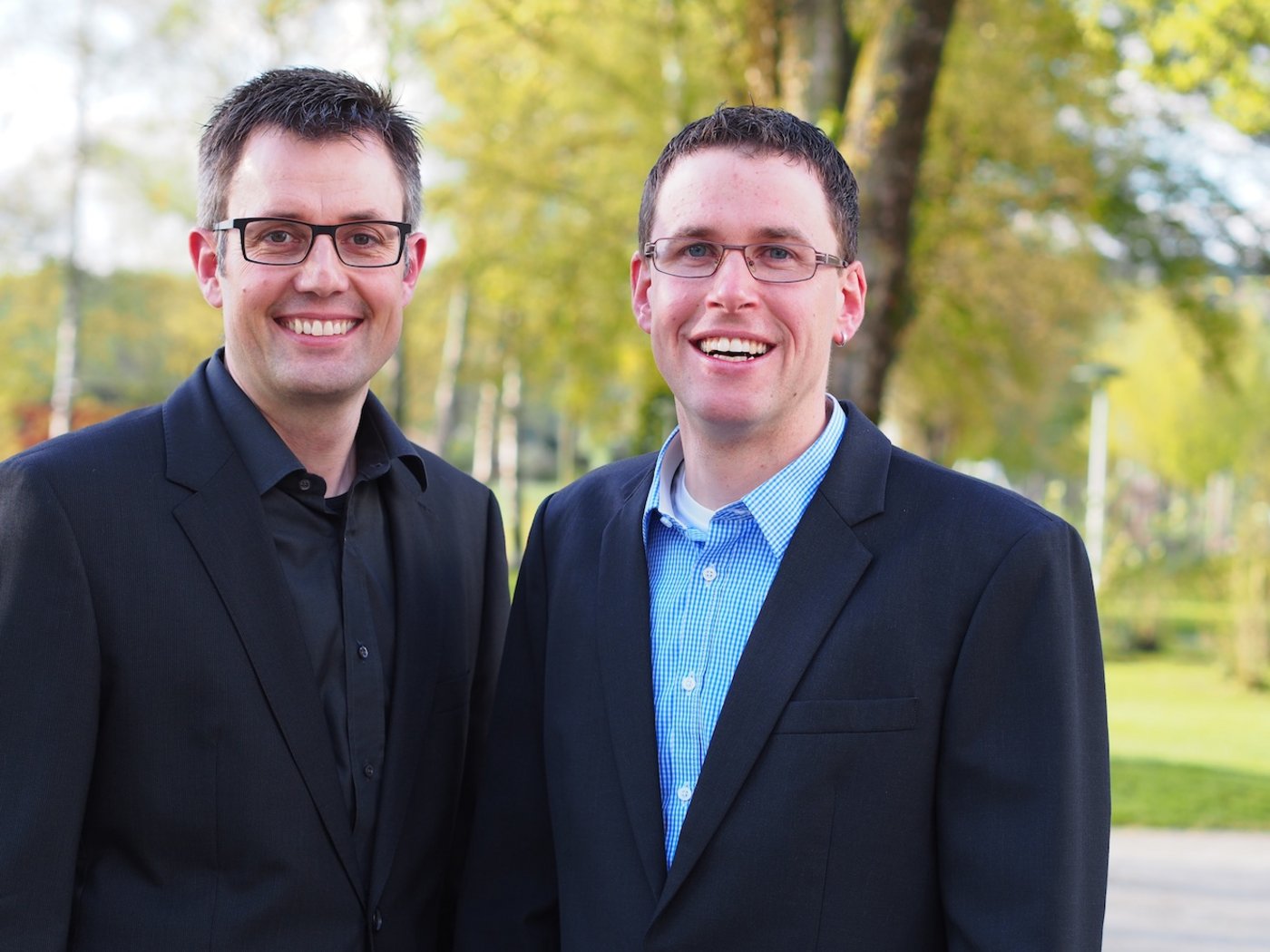 Der bisherige Geschäftsführer der Landi Sempach-Emmen, Cornel Fleischli (l), und der neue seit 1. Mai, Peter Käch. 