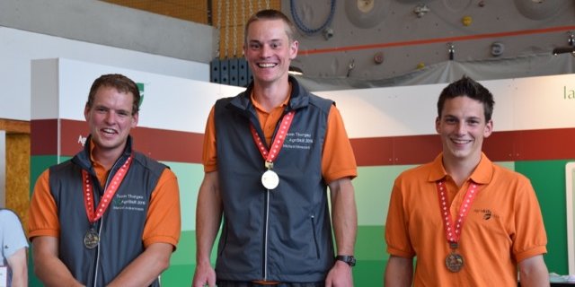 Die Sieger-Landwirte v.l.n.r. Marcel Ackermann, Michael Messerli, Christian Schüttel. (Bild jba)