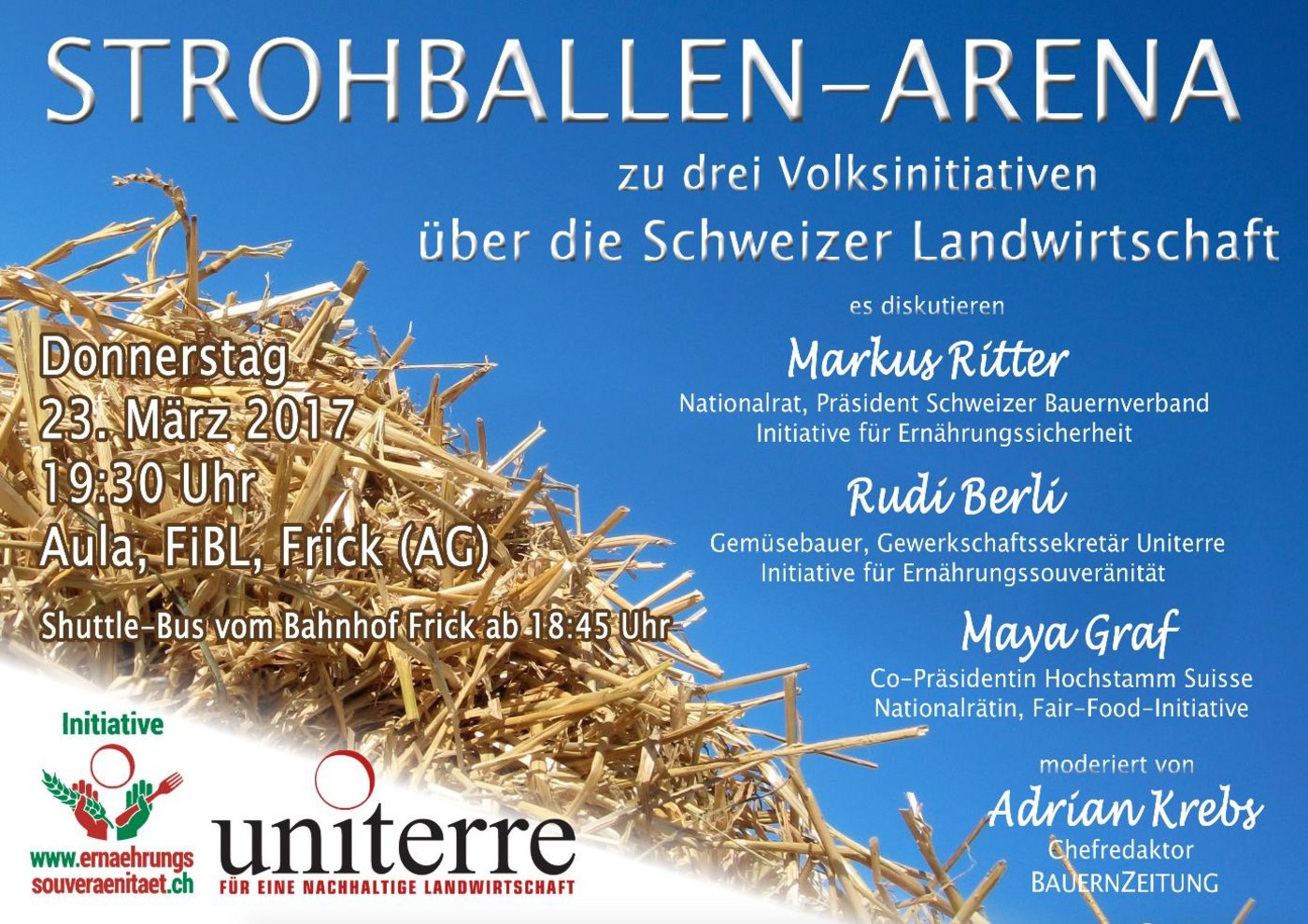 Am 23. März wird am FiBL über die verschiedenen Landwirtschaftsinitiativen diskutiert. (Bild zVg)