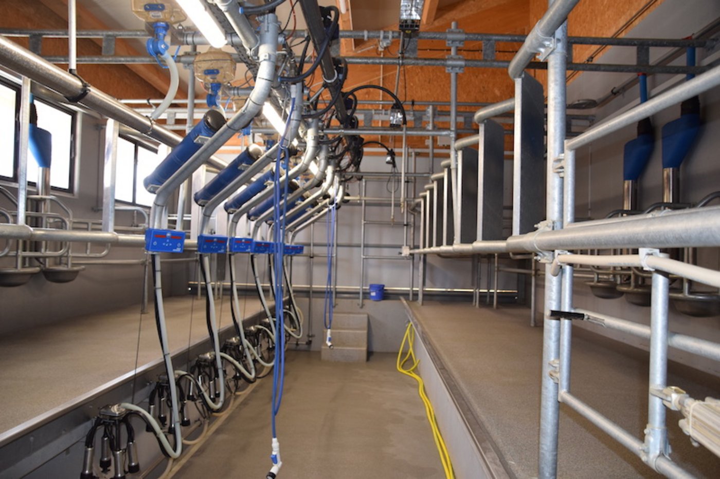 Ruhe vor dem Sturm: Mit dem Melkstand ist der Betiebsleiter sehr zufrieden.