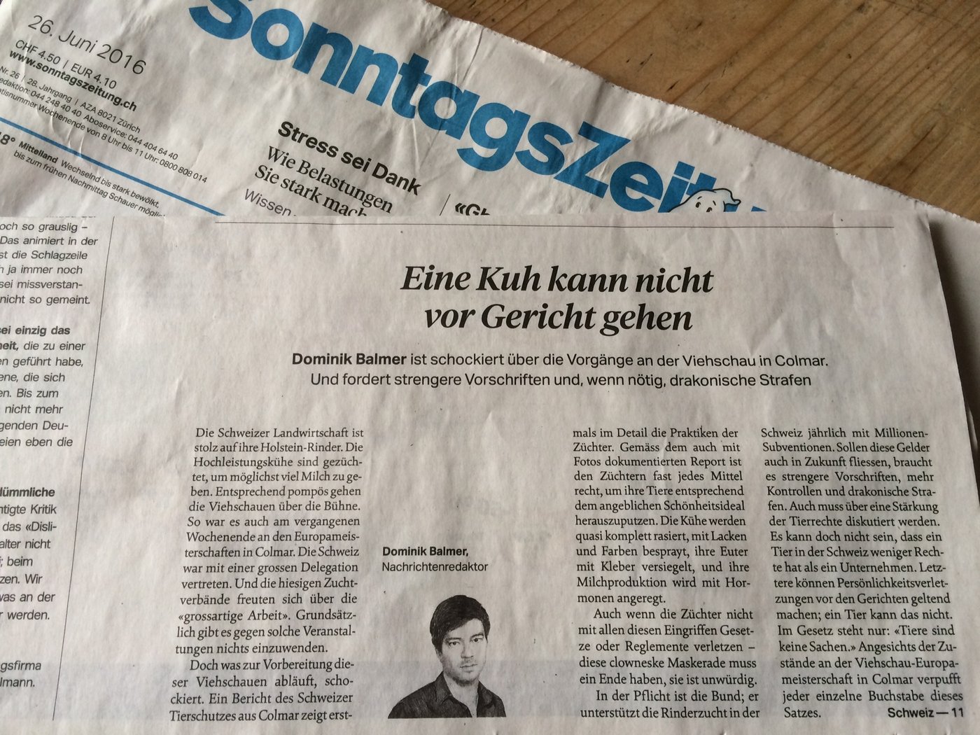 Der Kommentar in der "Sonntagszeitung".