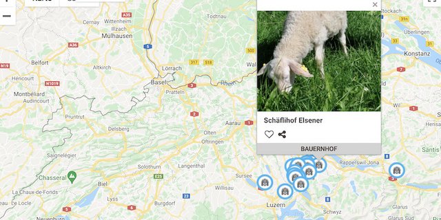 Bereits haben sich verschiedene Bauernhöfe auf Gallma.ch registriert. (Bild screenshot gallma.ch)
