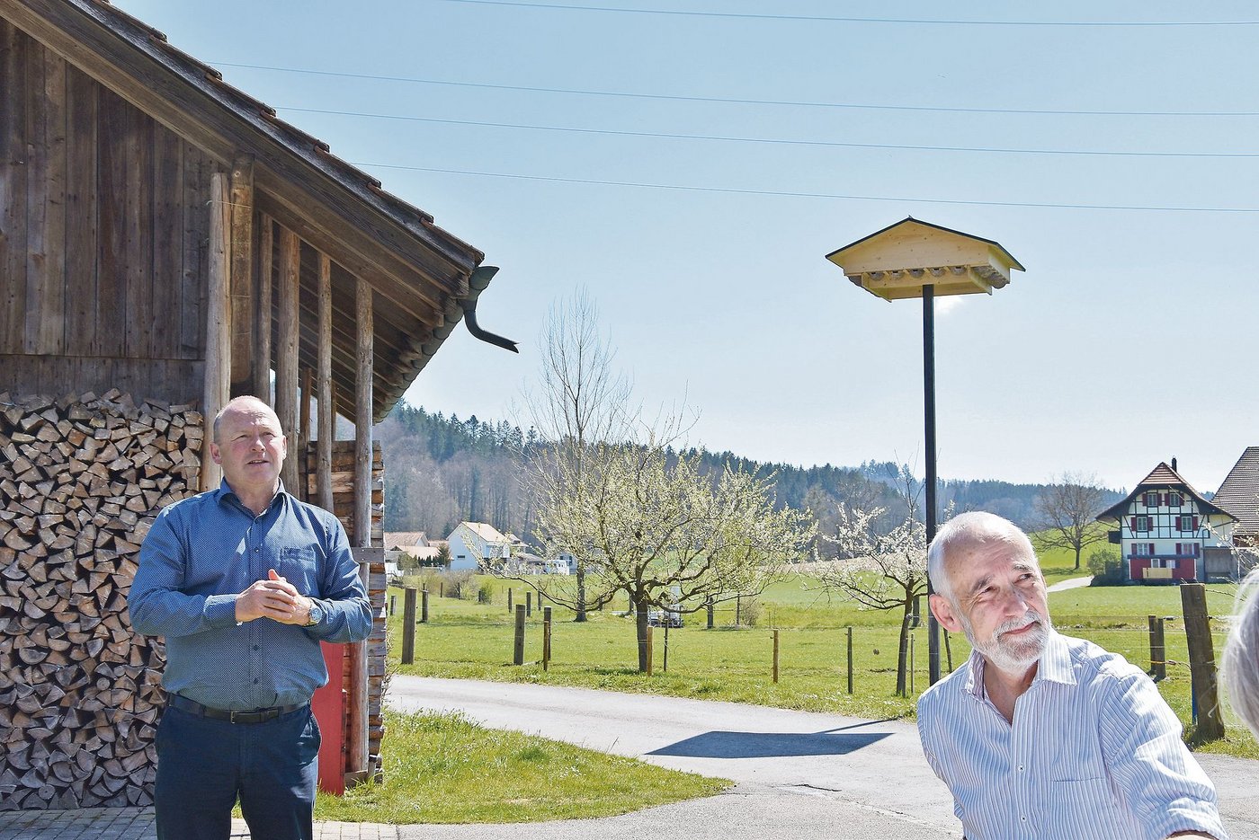 Nationalratspräsident Andreas Aebi (l) und Hans Ramseier, Dozent an der HAFL in Zollikofen.