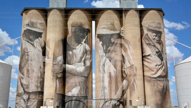 Kunst am Silo in Brim (Australien). (Bild ABC)