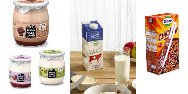 Die gute Qualität der Produkte werde geschätzt, so Cremo. Die Bio-Linie «Jardin du Seeland» diversifiziert das Sortiment, wie es auch die Früchte-Gemüse-Joghurts in rezyklierbaren Verpackungen tun. (Bilder Cremo)