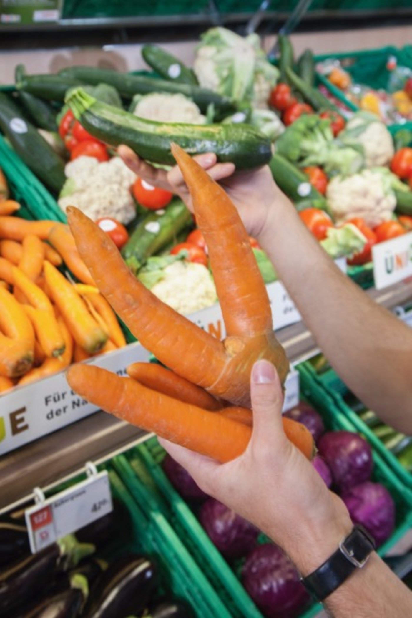 ... und originelle Rüebli. Migros hingegen ...