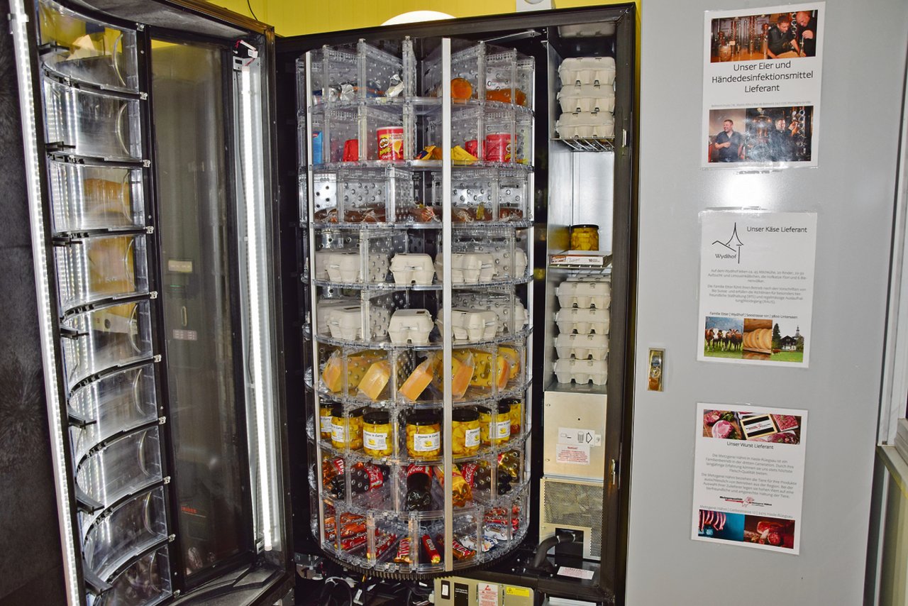 Im Fächertrommel-Automaten haben allerlei Produkte Platz, da die Abteile individuell auf die Produktgrösse angepasst werden können.