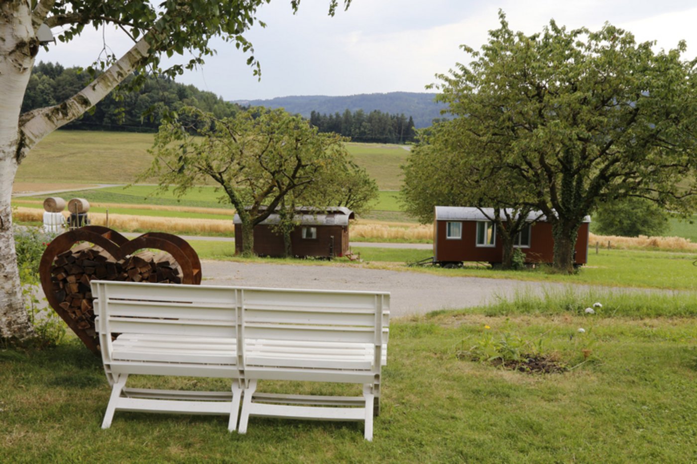 Bei Pfisters kann im Bau- oder Zirkuswagen übernachtet werden.