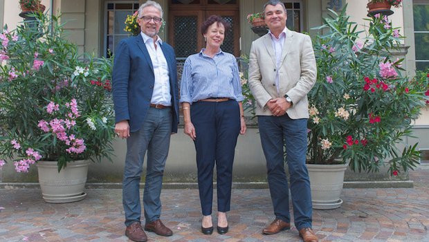 v.l.n.r.: Ulrich Ryser (Direktor), Esther Gassler (Präsidentin), Philippe Michiels (Stv. Direktor) (Bild zVg)