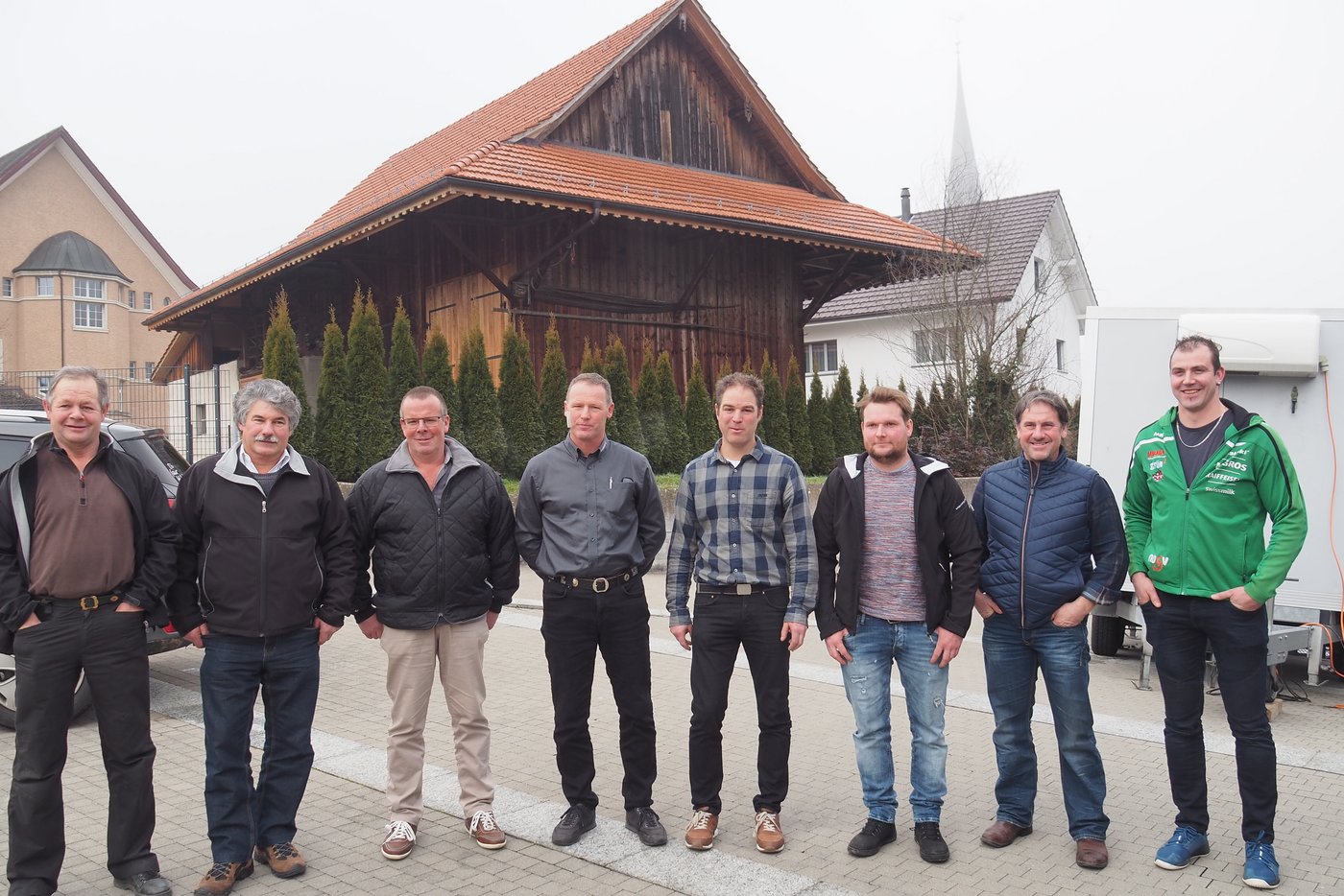 Änderungen im Vorstand der Zürcher Braunviehzüchter (v. l. n. r.): Zurückgetreten sind Andreas Nef, Bruno Keller und Martin Gafner. Roman und Stefan Knecht verbleiben im Vorstand. Die neuen Vorstandmitglieder sind Patrick Vollenweider, Andreas Schläpfer und Andreas Gwerder.  