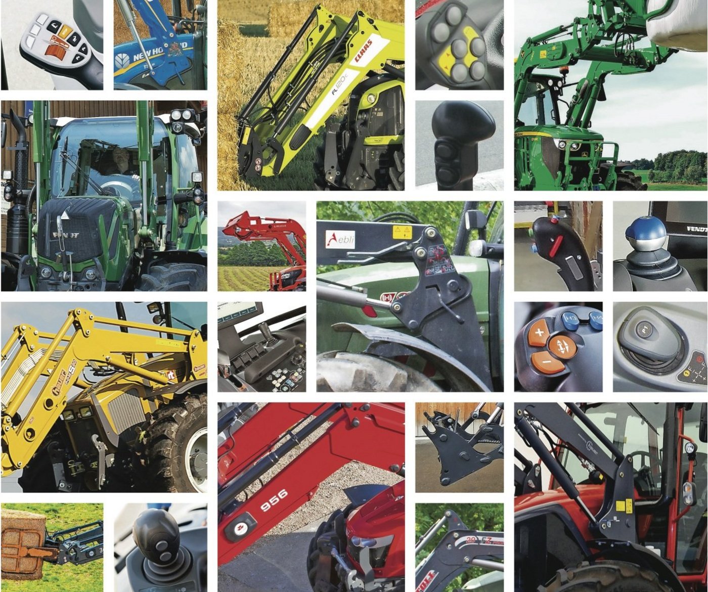 Das Angebot an verschieden Frontladern ist gross. (Bilder: zVg / Montage: Nicole Geiser)