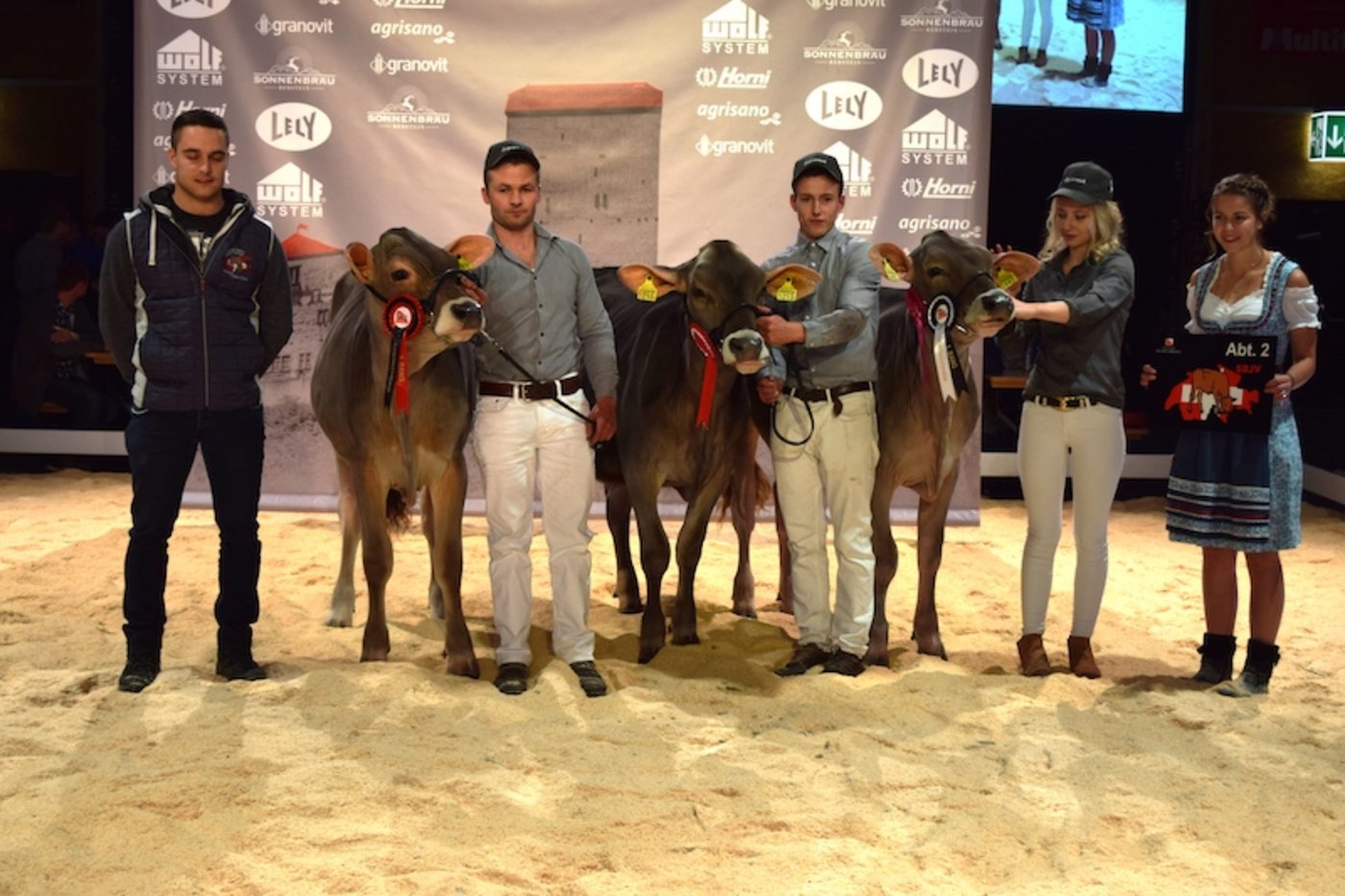 Siegertiere Abteilung 2 (v.r.): 1. Navida; 2. Wicky; 3. Baunty.