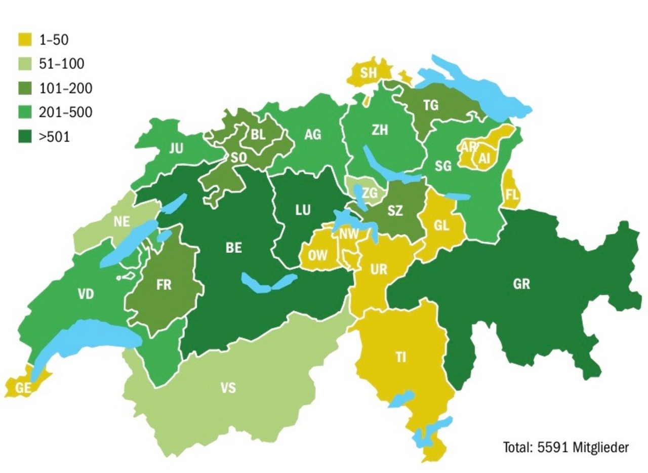 Die Kantone Bern, Luzern und Graubünden stellen die grösste Anzahl an Mutterkuh-Schweiz-Betrieben. (Grafik BauZ/tb)