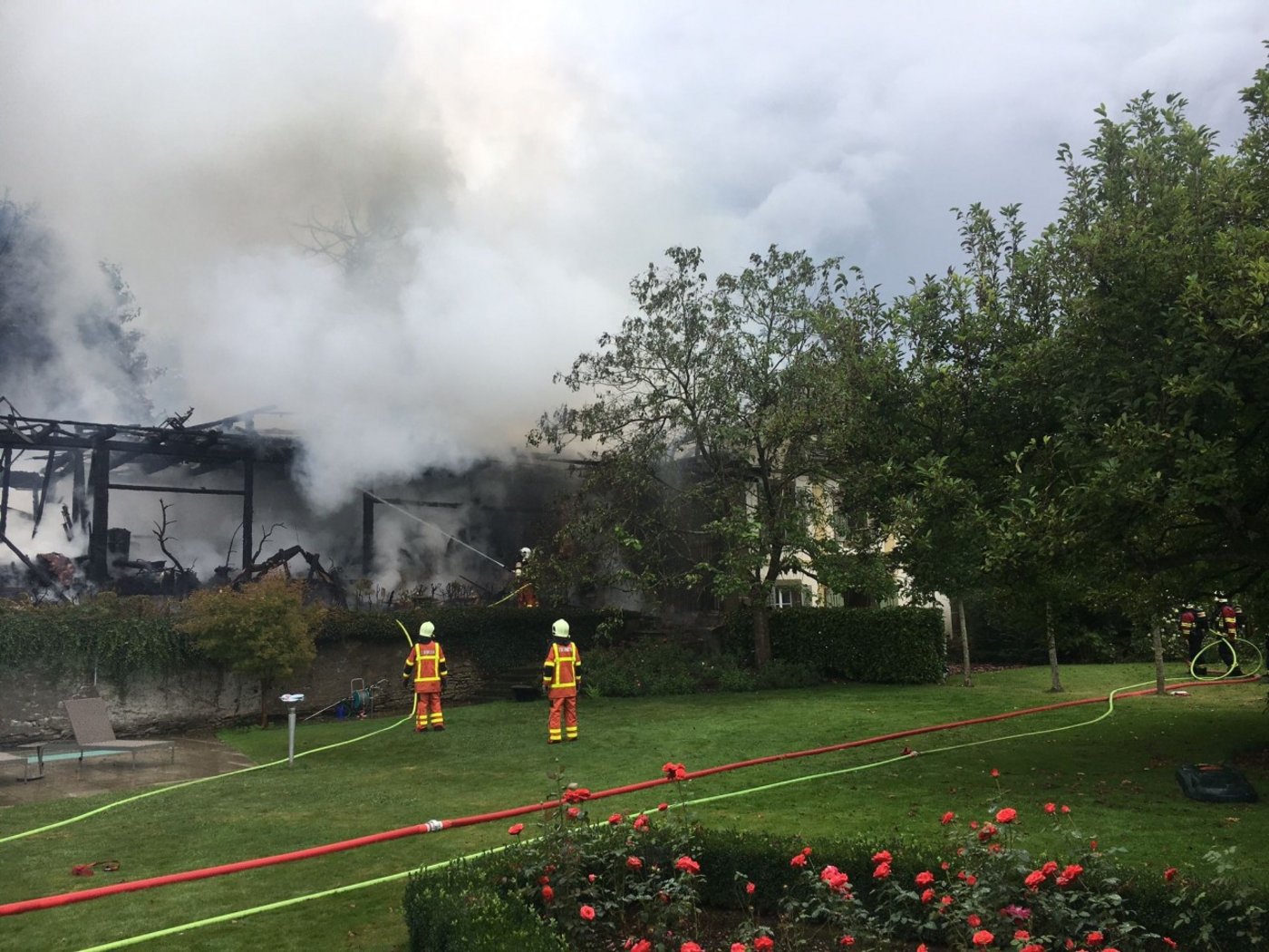 Die Scheune wurde beim Brand vollständig zerstört. (Bild Kapo Aargau)