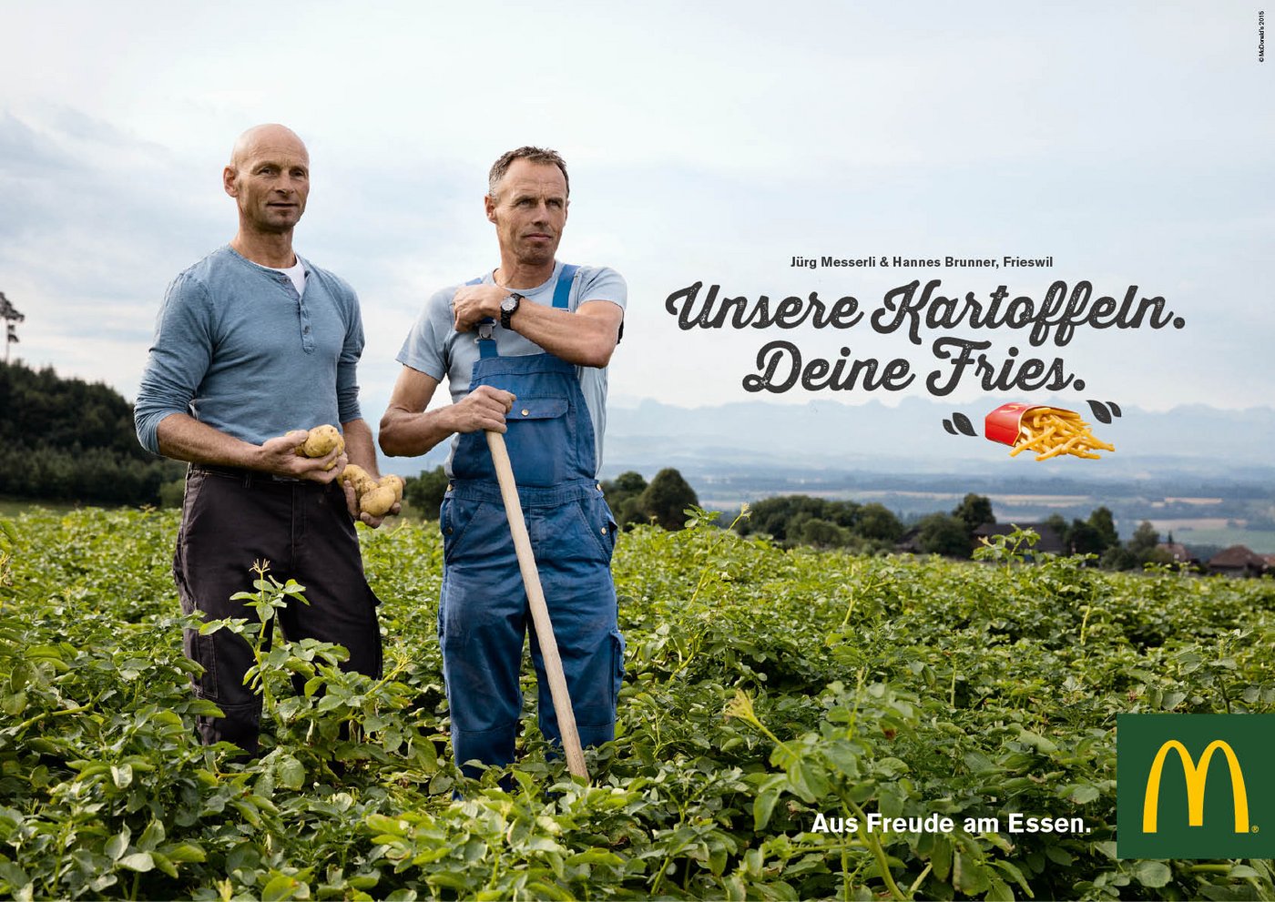 Die neue Werbung von MC Donalds setzt auf Schweizer Landwirte. (Bild zVg)
