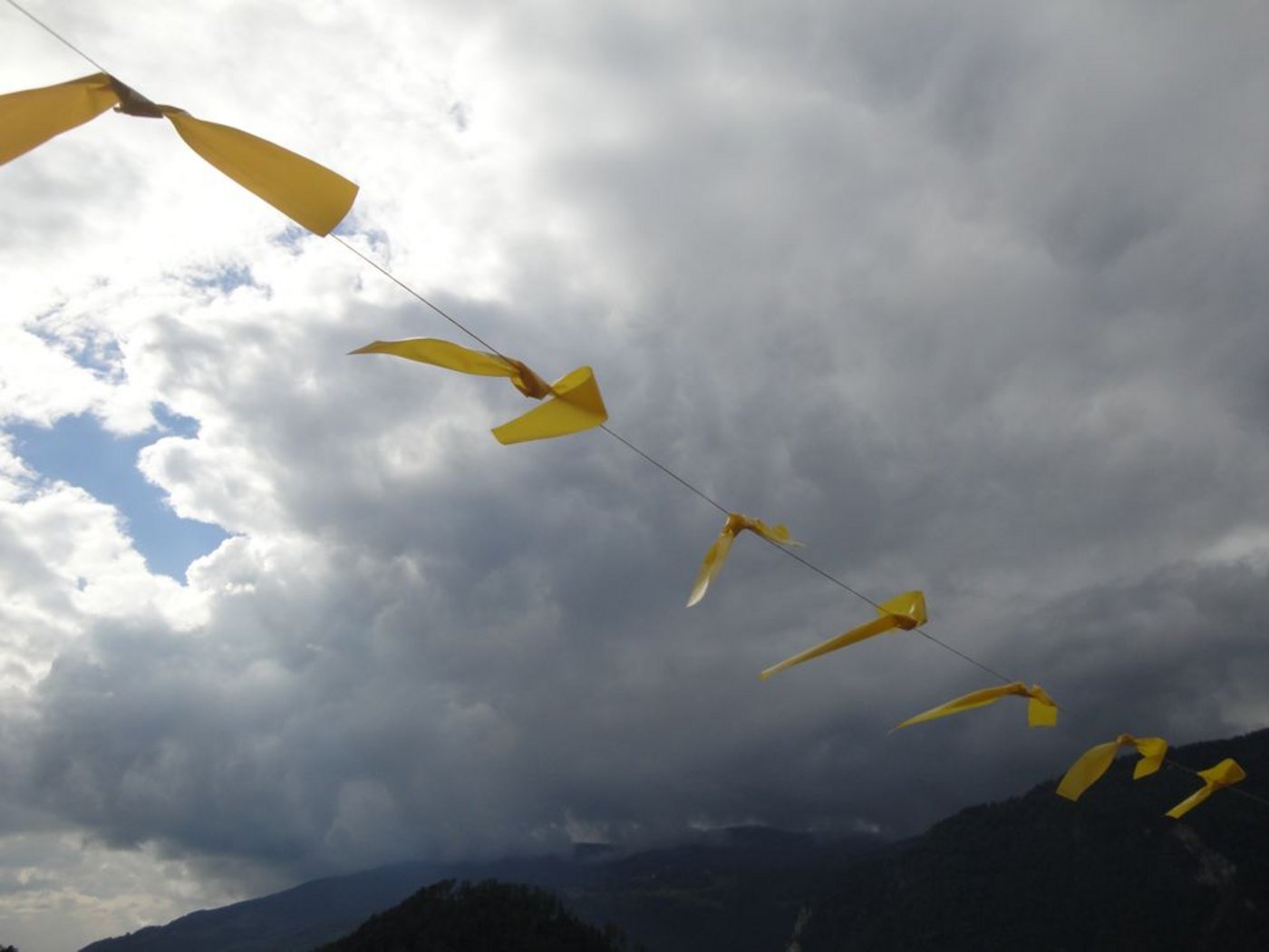 ... mit Plastik oder Stoffbändern markierte Drähte sind für den Piloten von weither sichtbar. Älpler und Bauern leisten so einen Beitrag zur Flugsicherheit. (Bilder: Rega)